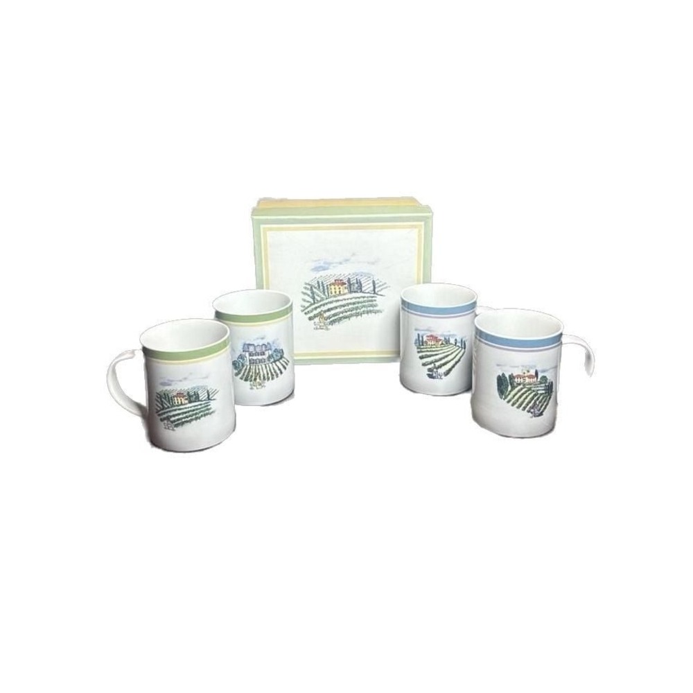 BIA Cordon Bleu Vineyards Set of 4 12oz Coffee Mugs in Original Box